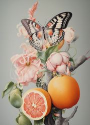 Harmony in Flight: Butterfly and Oranges
