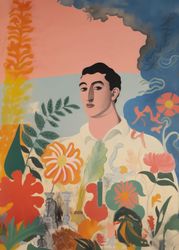 Floral Kaleidoscope: Portrait of Nostalgia and Vibrancy