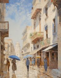 City Stroll: Nostalgic Rainy Day