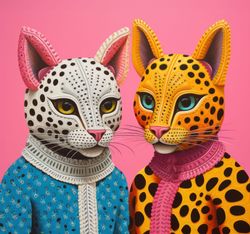 Dapper Cats in Colorful Attire