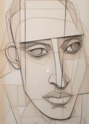 Geometric 3\/4 View of a Human Face