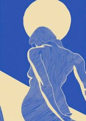 Simplicity in Sunlight: Abstract Woman in Blue and Yellow