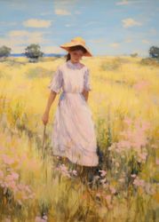 A Girl in the Flowered Meadow