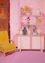 A Delicate Blend of Pink, Yellow, and Vivid Vases