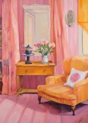 A Cozy Oasis of Pink, Orange, and Personal Touches