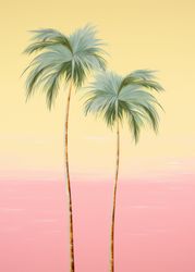Pastel Palms: Serenity in Sunset Hues