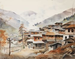 Sunset Over the Japanese Village