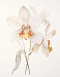 Orchids in Ivory and Sunset Hues