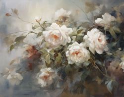 White Roses in Bloom