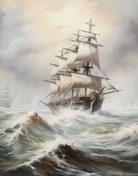 Clipper in Stormy Seas