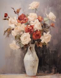 Elegant Roses on Grey