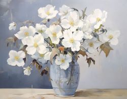 White Roses on Serene Tabletop