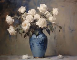 Blue and White Roses