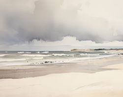 Seaside Solace: Tranquil Beach with Seagulls