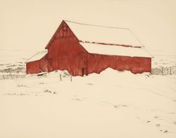 Red Barn in Winter