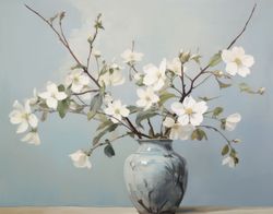 Ethereal Stillness in Monochromatic Blossoms