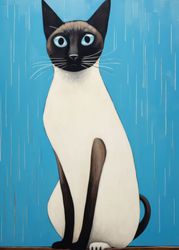 Graceful Cat in Blue