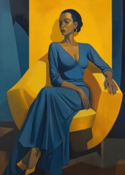 Elegance in Blue and Yellow