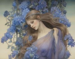 The Dreaming Maiden Amidst Blues