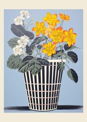 Floral Harmony in Monochrome Vase