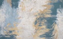 Brushstrokes of Blue and Gold