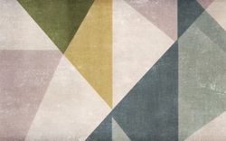 Vibrant Geometry in Green, Pink, Brown, and Gray