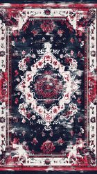 Rustic Red  Navy medallion