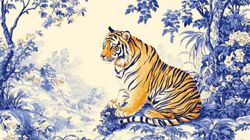 tiger in toile de jouy