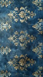 Regal Navy Gold Damask