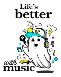 Cute Ghost with Headphones