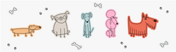 Cute Pastel Abstract Dogs