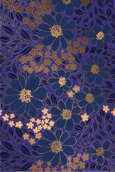 Midnight Golden Florals