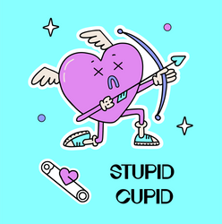 Stupid Cupid Valentine teal