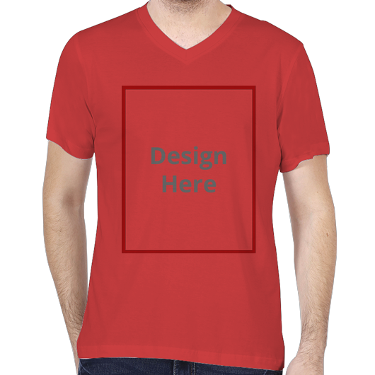 Custom Men's V-Neck T-shirt - Red