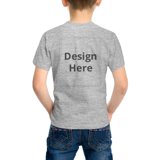 Custom Kid's Crew Neck T-Shirt - Grey