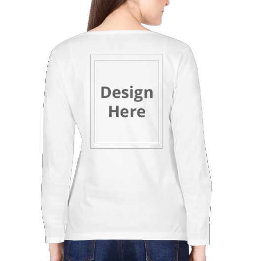 Custom Women's Crew Neck T-Shirt - Full Sleeve - White