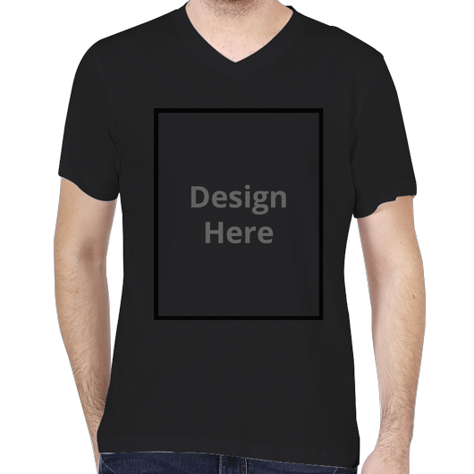 Custom Men's V-Neck T-shirt - Black
