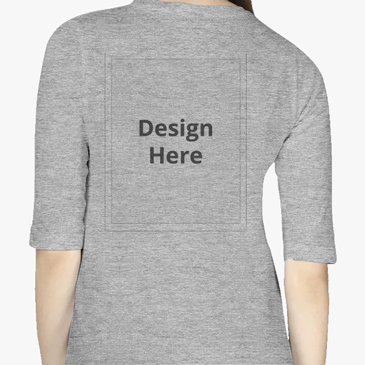 Custom Women's Long Top T-shirt - Grey