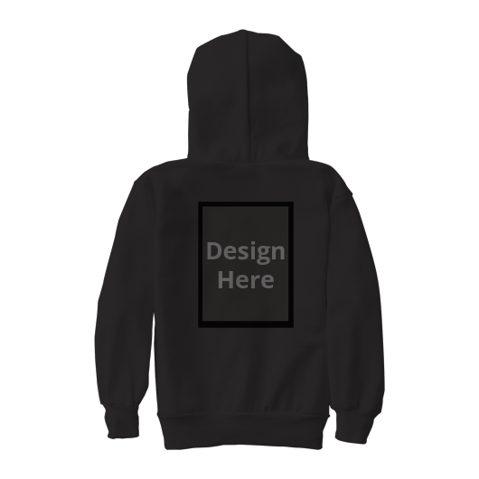 Custom Unisex Kids Full Sleeve Hoodie - Black