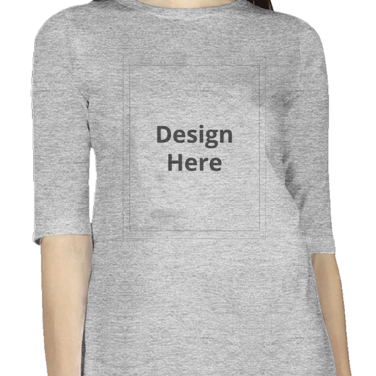 Custom Women's Long Top T-shirt - Grey