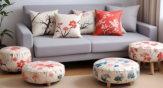 Custom Round Seat Cushion - Velvet Satin