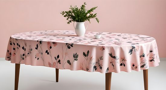 Custom Oval Tablecloth - Canvas