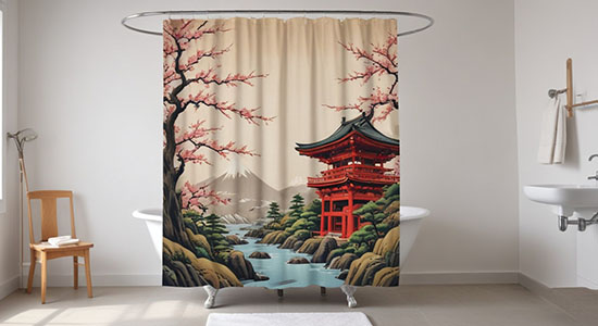 Custom Shower Curtain -  Hydro Shield - Peach