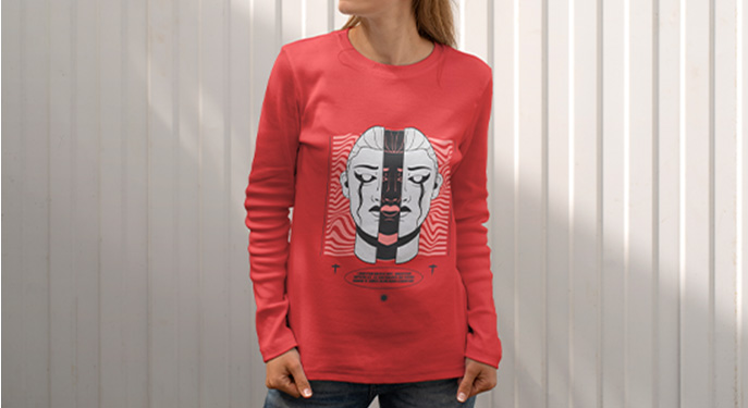 Custom Women's Crew Neck T-Shirt - Full Sleeve