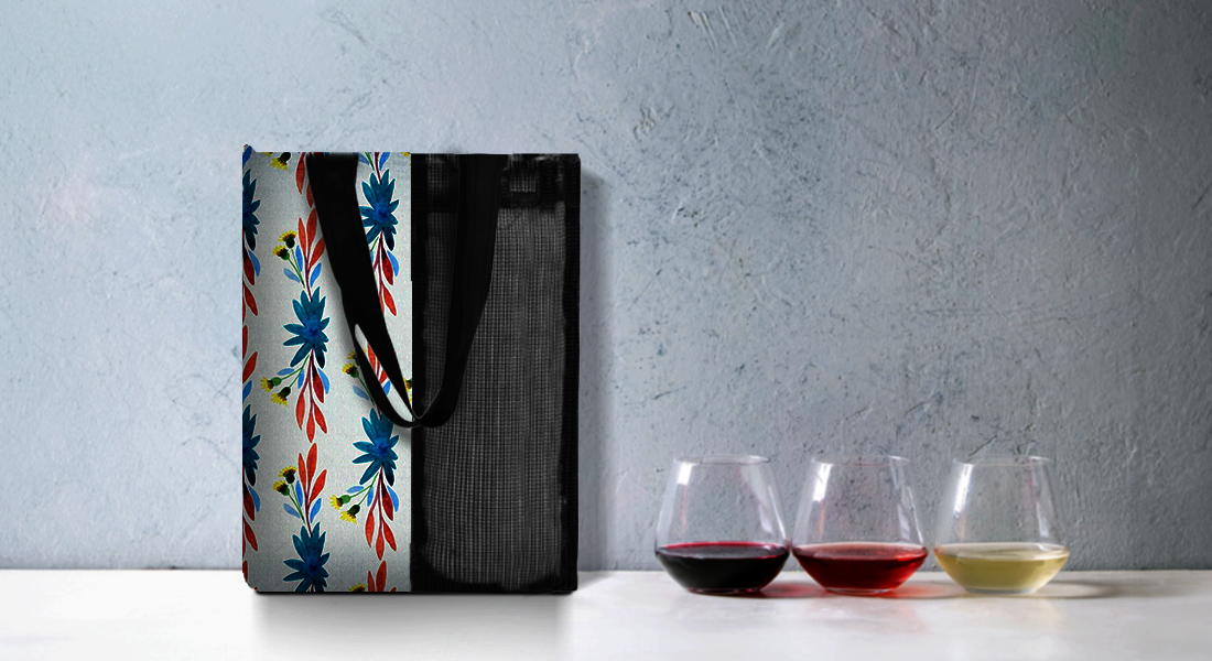 Custom Wine Bag - Two Bottle Tote Bag