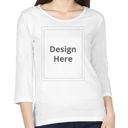 Custom Women's 3/4 Sleeve T-shirt - White