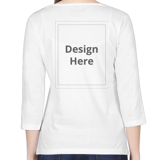 Custom Women's 3/4 Sleeve T-shirt - White