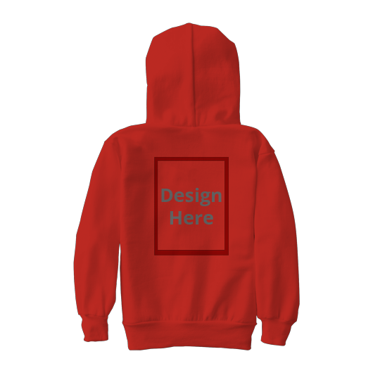 Custom Unisex Kids Full Sleeve Hoodie - Red