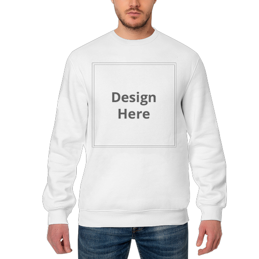 Personalized Men's Sweatshirt - Printed - White