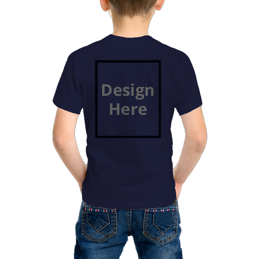 Custom Kid's Crew Neck T-Shirt - Navy